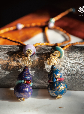 顿喜螺钿系列非遗大漆葫芦项链吊坠纯手工国风挂坠装饰送礼伴手礼