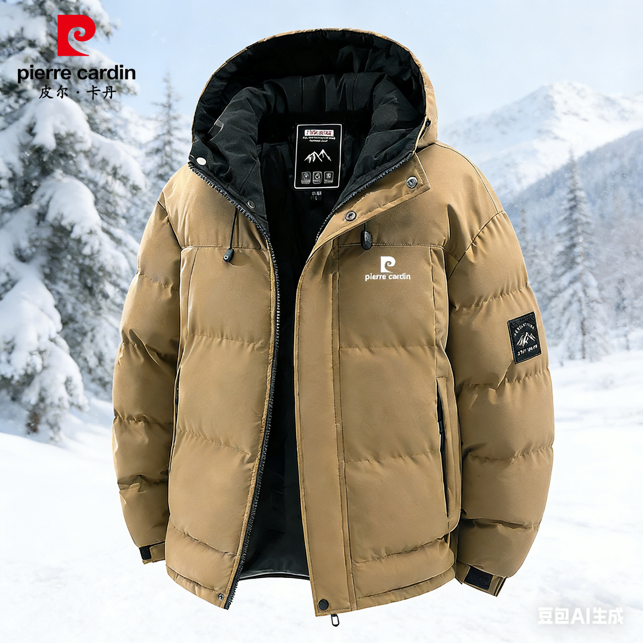 皮尔卡丹正品冬季连帽防风棉衣男士加厚保暖棉袄户外抗寒棉服外套,淘宝优惠券,粉丝福利购,淘宝优惠卷