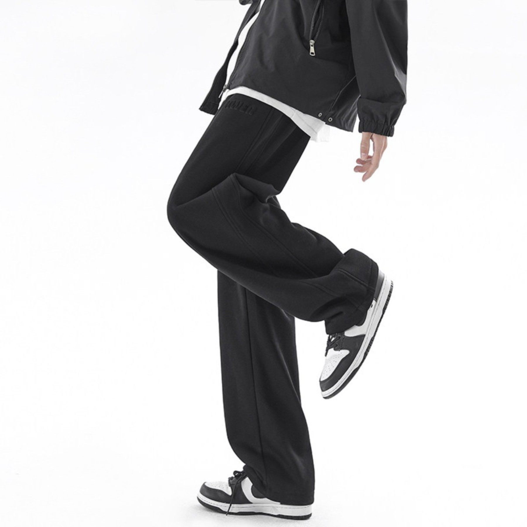 秋冬黑色直筒卫裤男款潮牌宽松百搭大码休闲裤子加绒运动长裤,淘宝优惠券,粉丝福利购,淘宝优惠卷