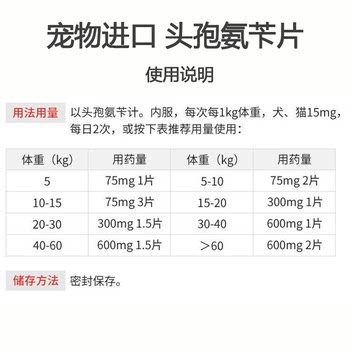 ເມັດ Cephalexin ສໍາລັບແມວແລະຫມາ, ຜິວຫນັງສັດລ້ຽງ, ການຕິດເຊື້ອທາງເດີນປັດສະວະ, ຂີ້ກະເທີ່ cat ແລະ ringworm ຫມາ