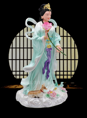 何仙姑树脂佛堂供奉保平安摆件