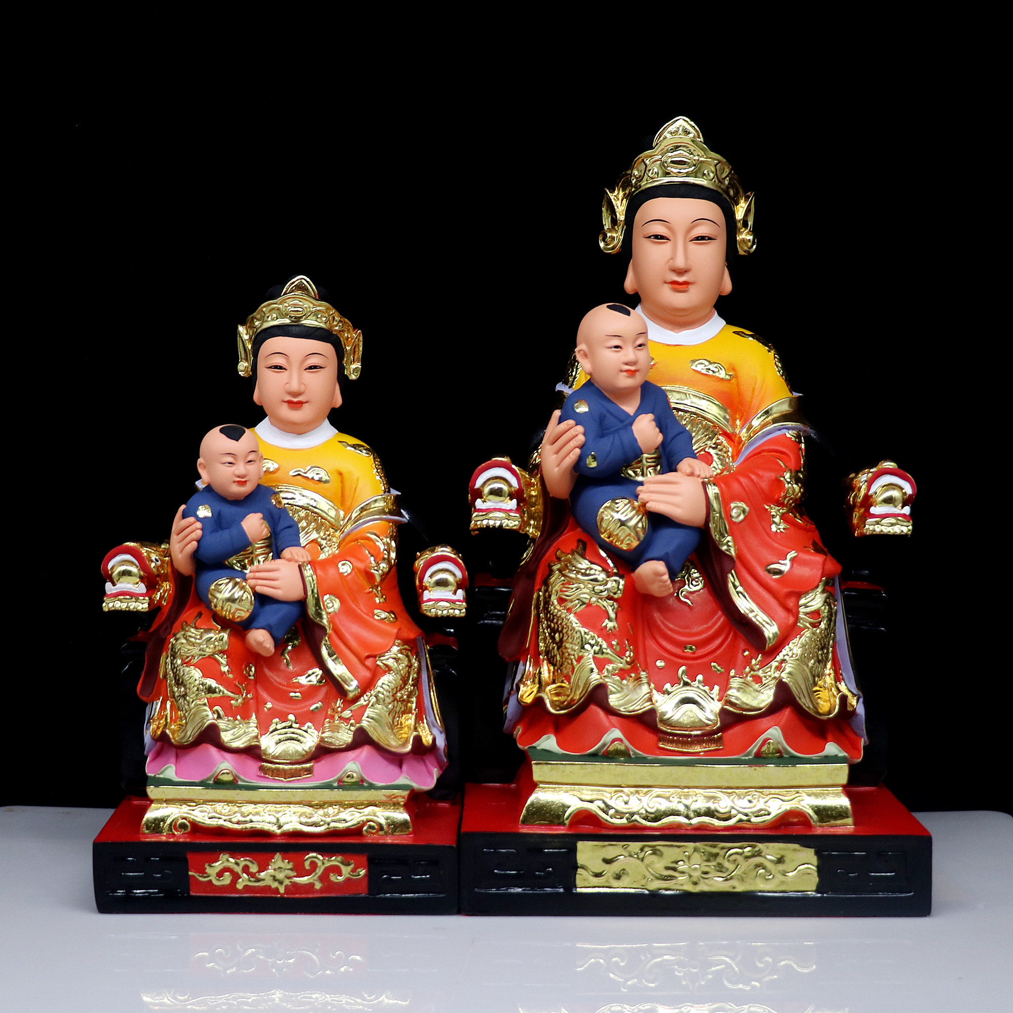 包邮树脂像 注生娘娘神像送子娘娘临水夫人家用工艺品桌面摆件