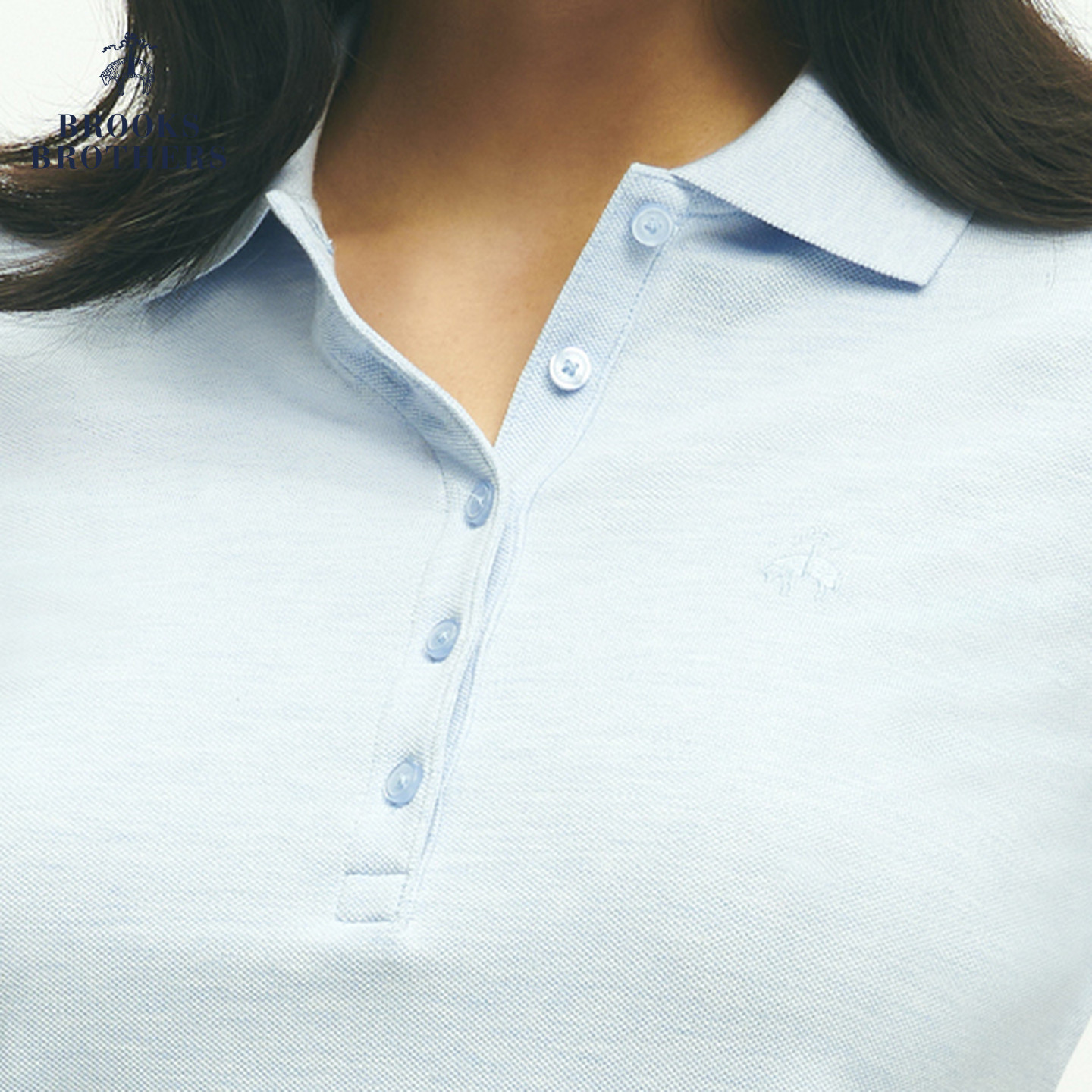 Brooks Brothers/布克兄弟女士25新品supima棉logo休闲针织polo衫,淘宝优惠券,粉丝福利购,淘宝优惠卷
