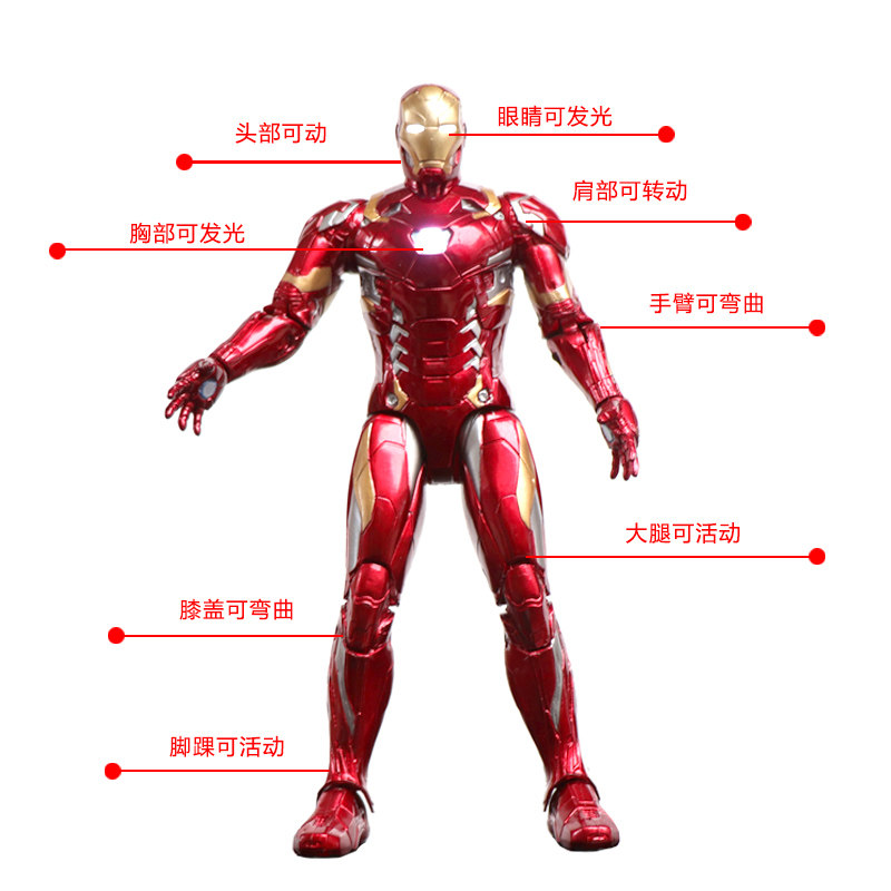 中动漫威手办4玩具发光带充电底座 鹏锦玩具潮玩盲盒