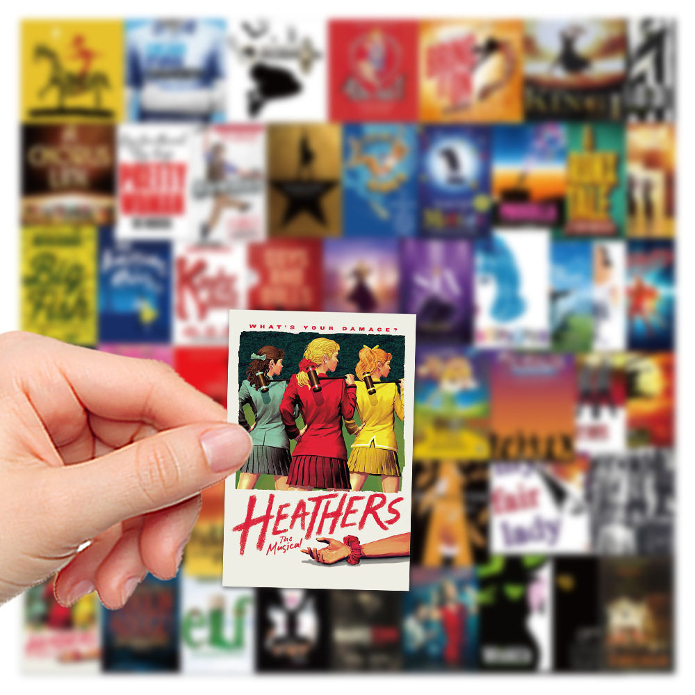 50张百老汇欧美音乐海报贴纸拉杆箱笔记本手机壳可爱装饰防水贴画,淘宝优惠券,粉丝福利购,淘宝优惠卷