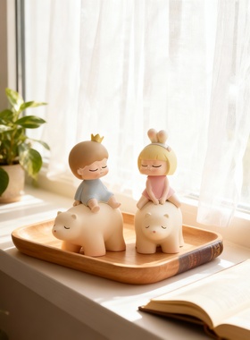 卡通动物树脂桌面摆件儿童房