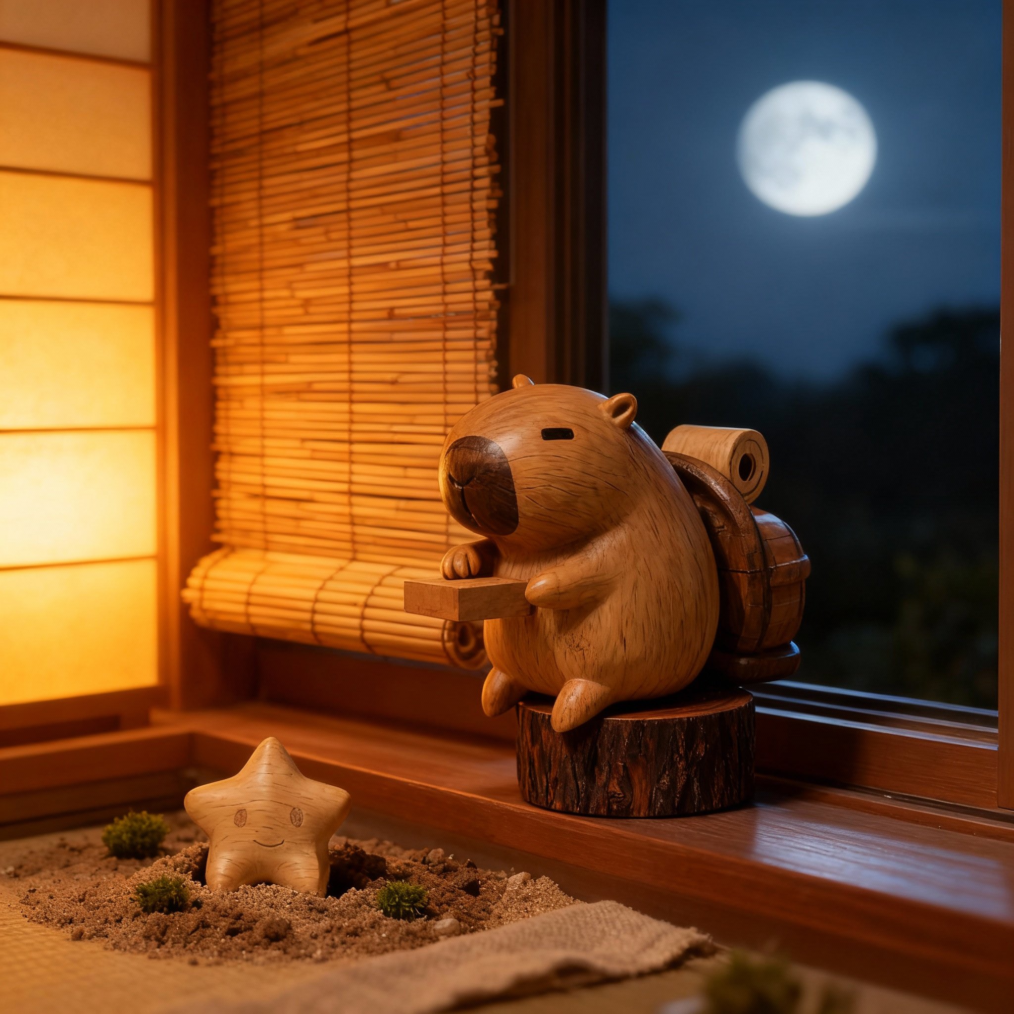 创意可爱治愈系木质卡皮巴拉桌面摆件手工雕刻办公室工位装饰品,淘宝优惠券,粉丝福利购,淘宝优惠卷