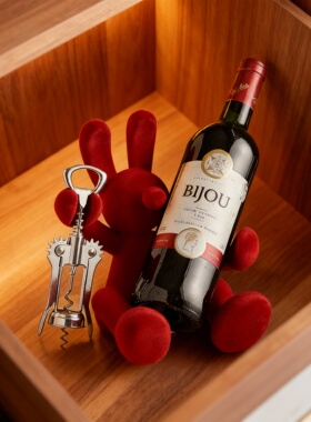 可爱动物毛绒红酒架桌面摆件