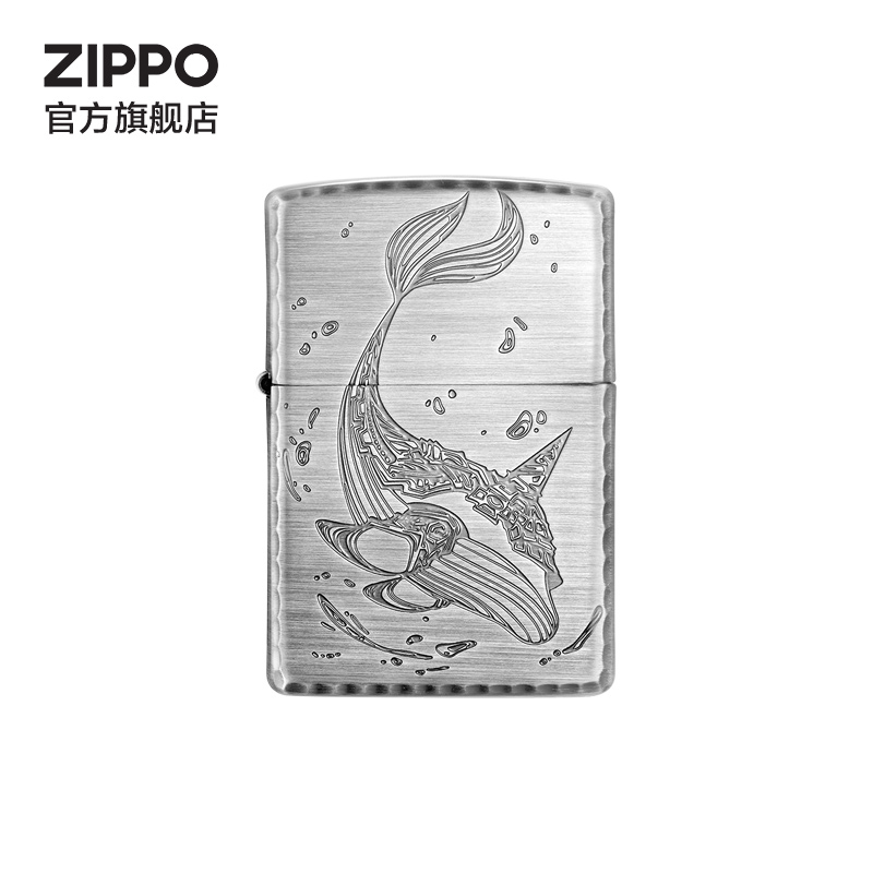 ZIPPO官方旗舰店之宝鲸落煤油防风打火机正品送男友生日礼物 - 图3