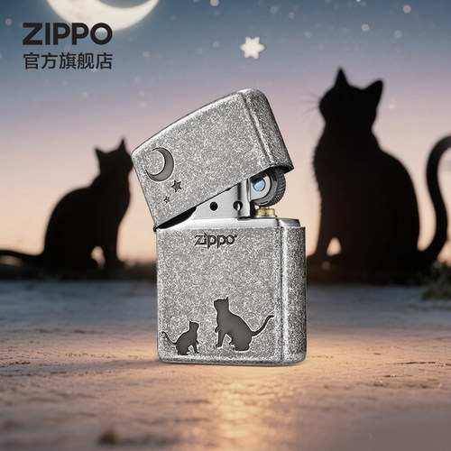 Zippo官方旗舰店防风煤油打火机之宝喵望星空正品生日礼物送男生 - 图1