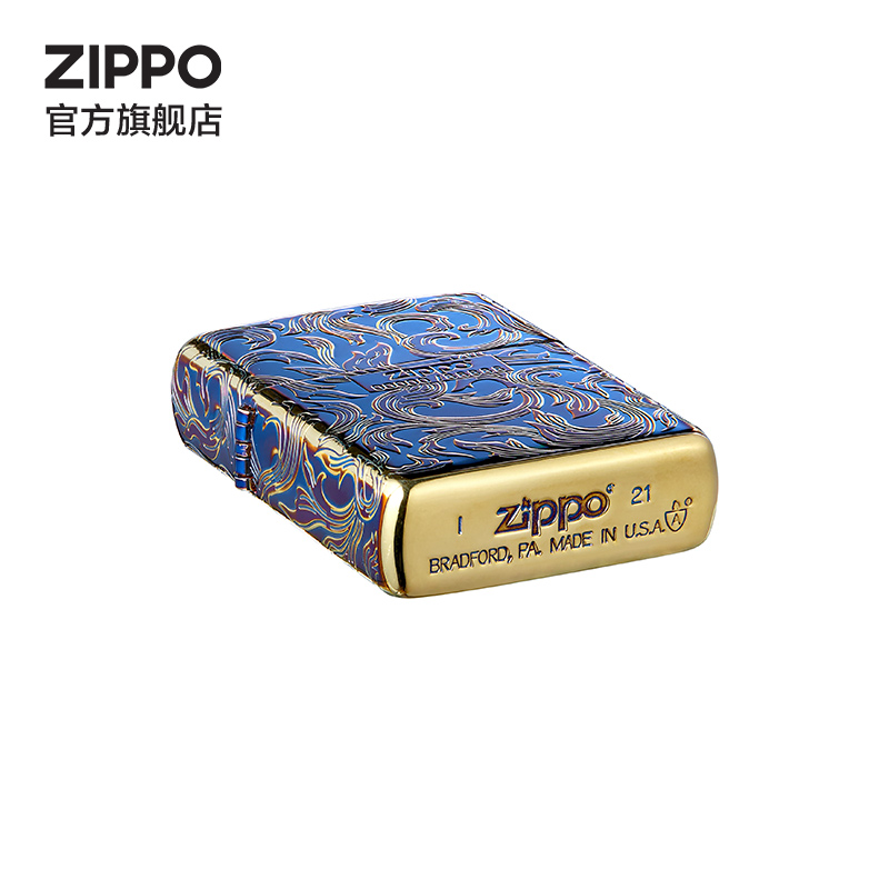 ZIPPO官方旗舰店正品之宝唐草繁花熏金色限量打火机520礼物 - 图2