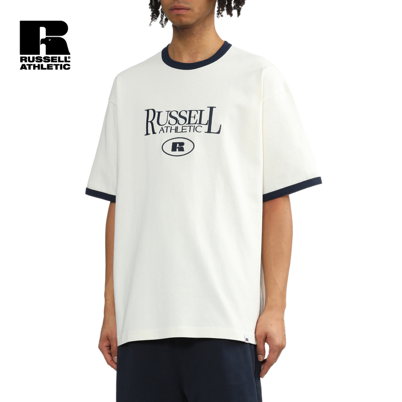 RUSSELL ATHLETIC男装夏季新品简约撞色运动圆领短袖T恤2104LXK - 图1