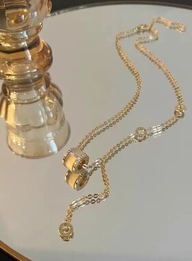 钛钢项链 时尚高级感蛮腰项链气质百搭ins风女士长款路路通锁骨链