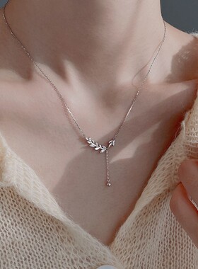 链子925银 纯银麦穗项链女生小众设计感项链气质锁骨链轻奢学生