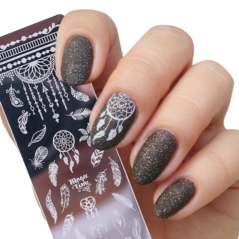 Nail Stamping Plates Set Silicone Sponge Brush Polish 印花 - 图3