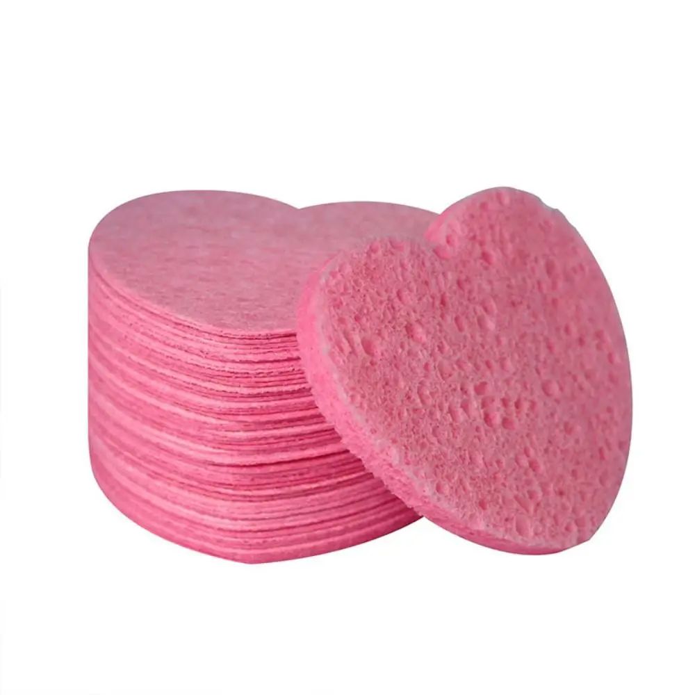 10PCS Makeup Removal Sponge Heart Shaped Cellulose Sponge Co - 图1