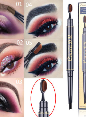 Toothbrush Double Head Eyebrow Pencil Pigment Waterproof Eye