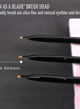 3Pcs Super Thin Flat Make up brush Eye brow liner Weasel Hai