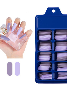 100 Pieces Candy Color False Nail Wearable Full Cover Solid