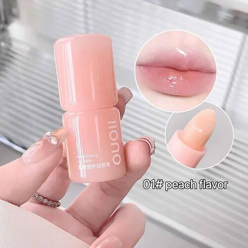 1Pc Peach Moisturizing Lip Balm Colorless Hydrating Lips Mas - 图2