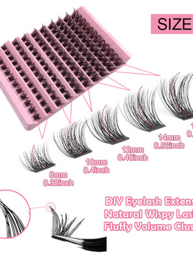 120pcs Cluster Lashes 8-16mm Wispy Individual Lashes Natural