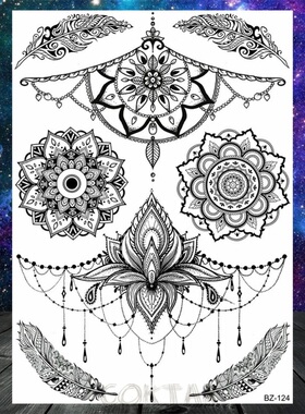 Black Dreamcatcher Temporary Tattoos Sticker For Women