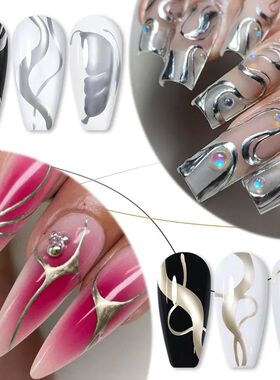 Super-Bright Metallic Painting Liner Gel Polish Silver Gold