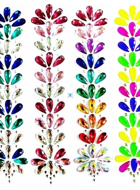 3D Crystal Forehead Headpiece Sticker Hair Jewels Glitter