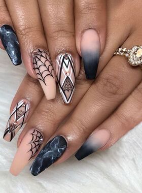Halloween long wear fake nails press on Nail Patch Nail Patc