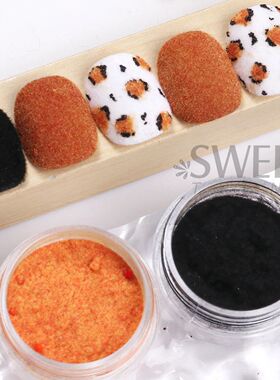 12pcs Valentine's Velvet Plush Nail Powder Sweater Sweet Des