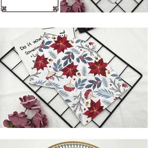 10/20pcs/Pac Colourful Printed Napk 2 Ply Featured Christmas - 图3