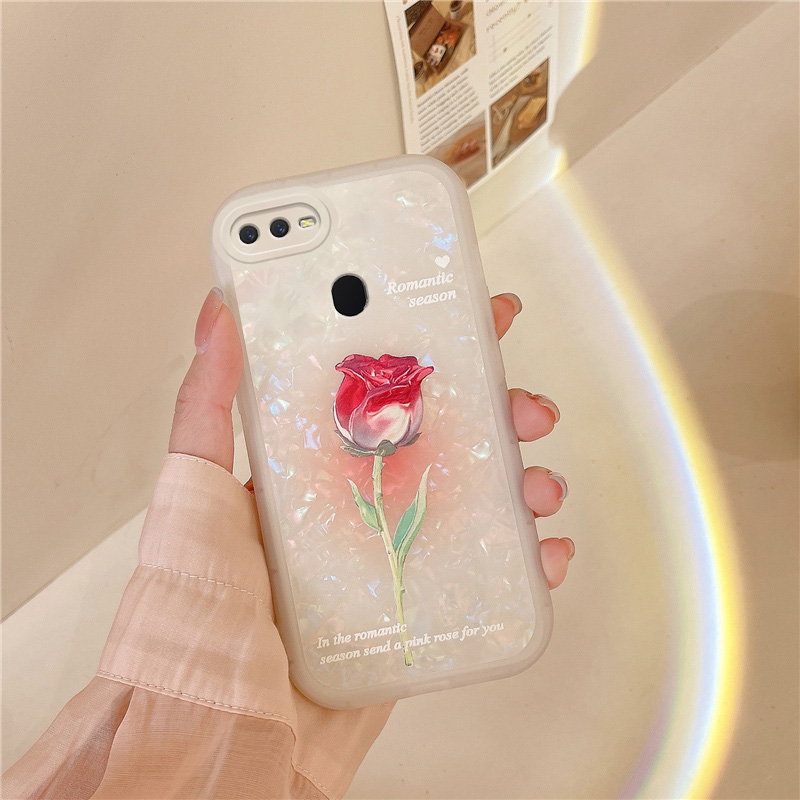 适用于OPPO A7X手机壳可爱花朵pbbm00全包边pbbmoo硅胶poopF9保护套oppoax7直边oppoF9防摔简约oppia7x文艺女 - 图1