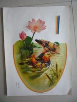 The nostalgic New Years painting of a pair of mandarin ducks