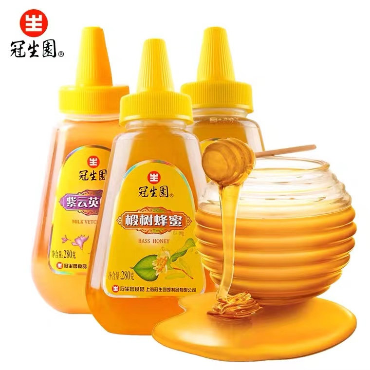 上海冠生园百花洋槐椴树紫云英蜂蜜280g瓶装早餐柚子茶冷饮,淘宝优惠券,粉丝福利购,淘宝优惠卷