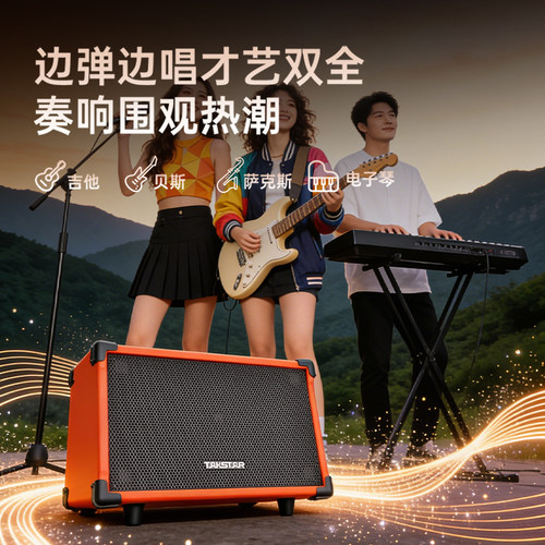 得胜OPS-25PRO户外音响街头演出吉他弹唱K歌无线蓝牙直播专用音箱 - 图3