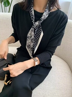 黑粉骷髅头女围巾围巾