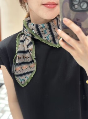 春夏秋花边欧美女围巾