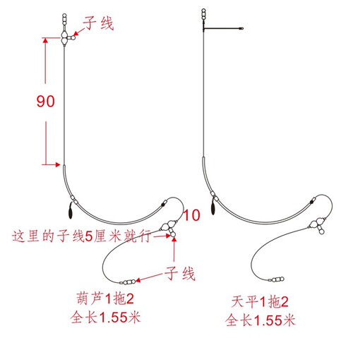 海钓天平钓组中通钓组沉船钓拉流线组单刀塑料管天平钓组渔具配件 - 图2