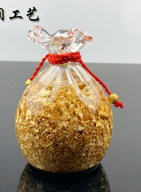 新款上市金箔水晶福袋工艺品摆件 公司促销创意礼品新奇特