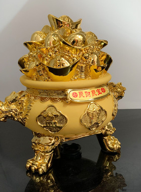 绒沙金摆件 电镀沙金聚财聚聚盆摆件可以存钱 招财礼品