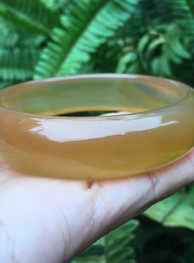 天然原矿无优化黄玛瑙手镯厚款女