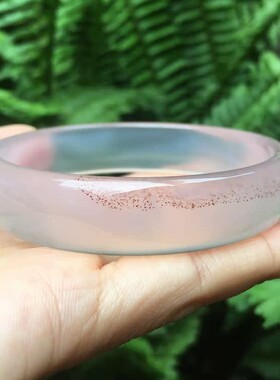 天然紫罗兰朱砂玛瑙玉髓手镯女款