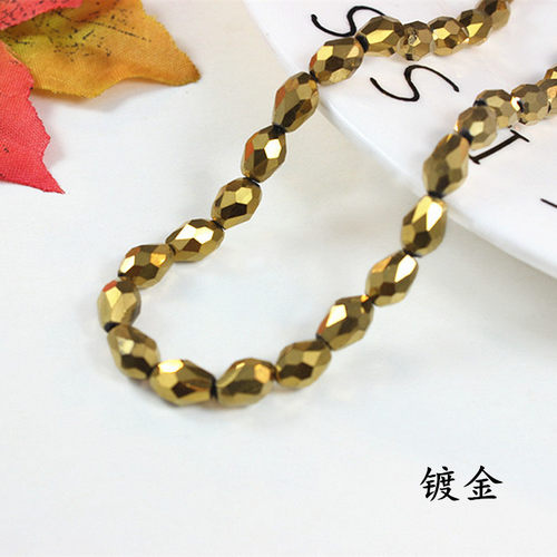 6x8mmDIY手工串珠材料配件吊坠首饰品玻璃水晶散珠水滴珠头饰珠子 - 图3
