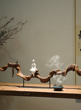 侘寂风树脂艺术枯藤根雕装饰品