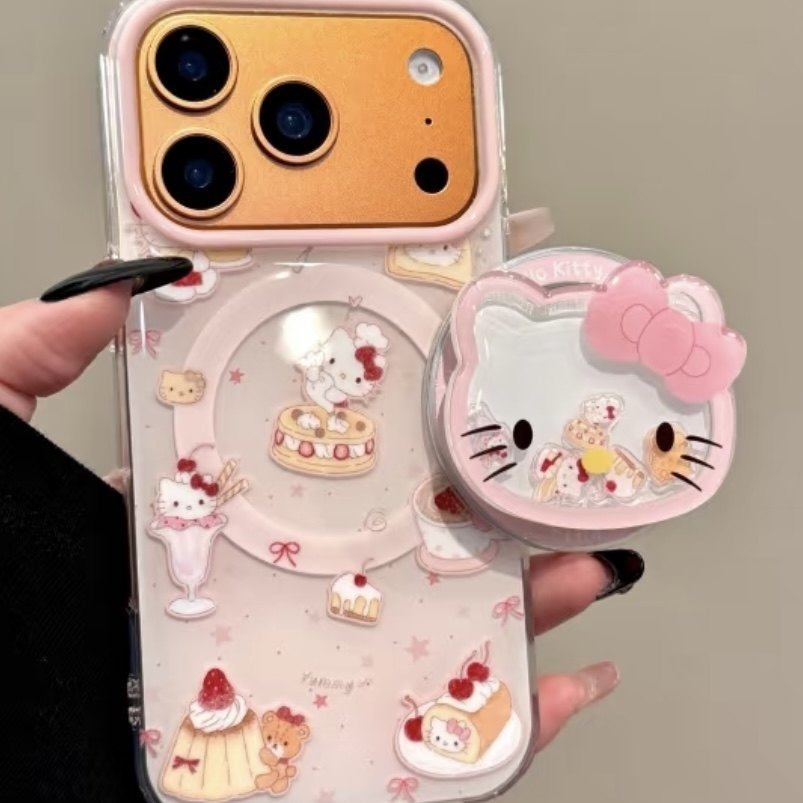 粉蝴蝶结KT摇摇乐磁吸支架适用MagSafe手机强力吸附桌面懒人支架,淘宝优惠券,粉丝福利购,淘宝优惠卷