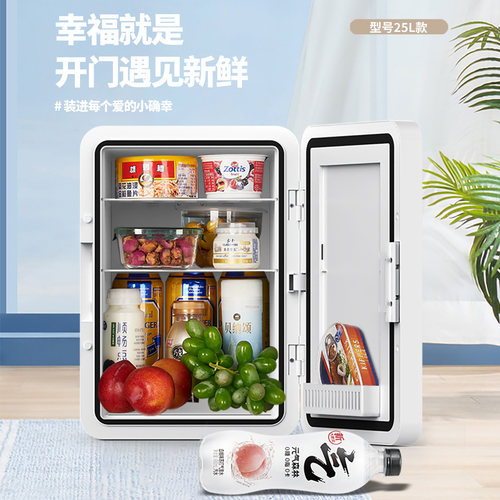 Amoi车载迷你小冰箱车家两用小型冷藏冷冻化妆品母乳学生宿舍一人 - 图1