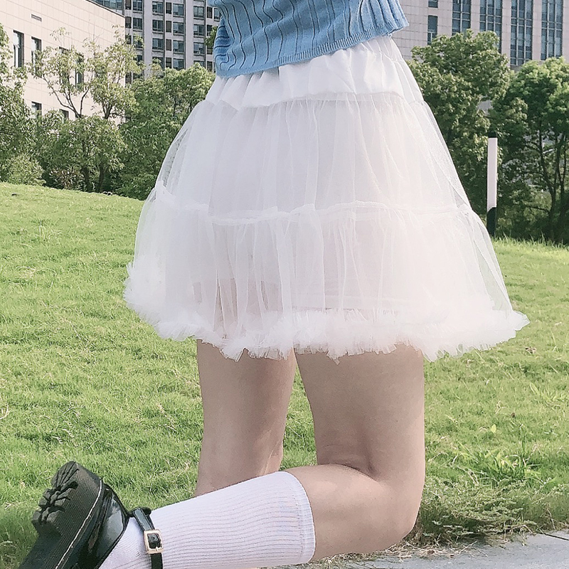 洛丽塔裙撑38cm无骨lolita软纱微蓬半身式cosplay暴力jk日常衬裙-图3