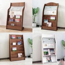 Floor-type wood-book newspaper shelf Promotional Material Display Shelves Magazine Shelf Newsshelf Book Shelves Bookshelves