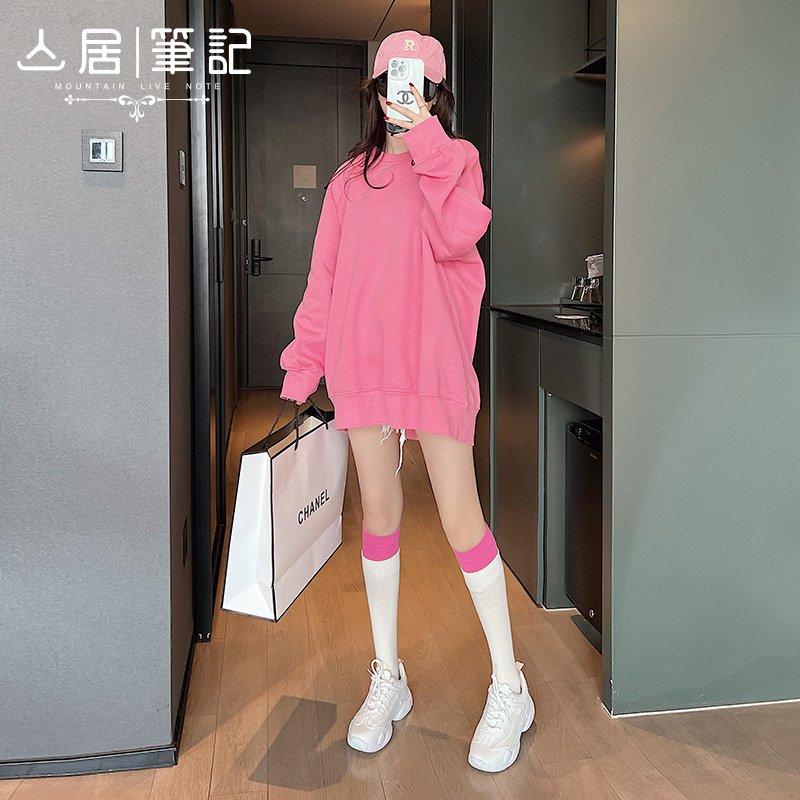 小腿袜女春秋款运动JK袜子及膝袜ins潮网红款长筒高筒袜秋季秋天-图1
