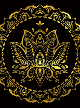 曼陀罗 荷花 幸运之手描金画稿 静心减压涂色 DIY手绘填色装饰画
